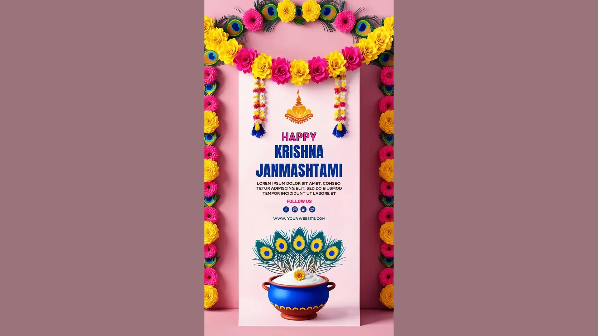 Krishna Janmashtami Celebration Instagram Story PSD